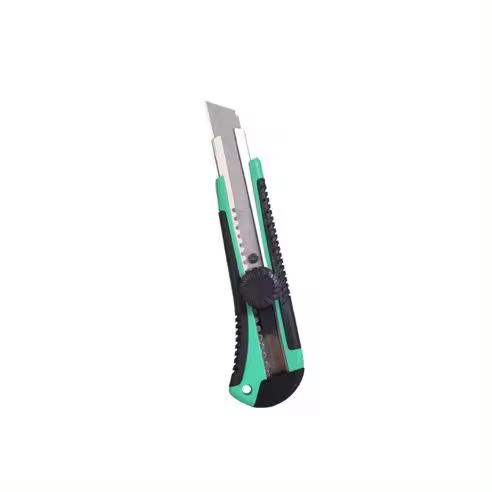 FABRILAMP Cúter PRECISO Verde/negro Retráctil Inoxidable Bloqueo Rueda Antideslizante Ergonómico Guarda4cuch 3x16x4,5cm - 1