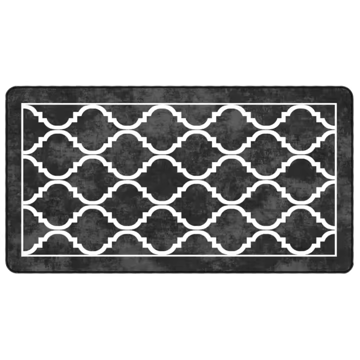vidaXL Alfombra lavable antideslizante multicolor 80x150 cm Color Negro,  Gris y dorado,  Beige y dorado y mas Alfombras de área  Alfombra de Piso para Sala de Estar Dormitorio Habitación Salón - 1