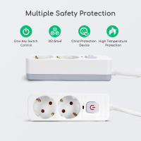 Aigostar Regleta Enchufes de 2/3/5 Enchufes, Alargador Enchufe 3 metros con Interruptor, Blanco - details 3