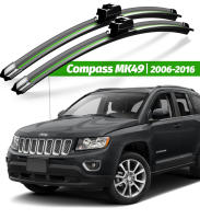 Kit De Limpiaparabrisas Para Jeep Compass MK49 2006-2016 Plegable Natural De Goma Negro Verde Adecuado Para Ventanas Delanteras - details 0