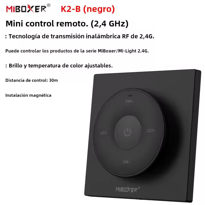 MiBoxer K2 2.4G Mini Control Remoto De Temperatura De Color Panel Ajustable Dimmer Inalámbrico Para Lámparas/Controladores ABS 1 Año De Garantía - 1