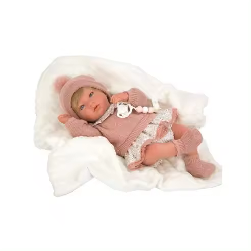 Bebé Reborn 40 cm Abril rosa con manta - Arias 98144 - 1