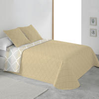 BOHEME - Colcha estampada reversible cosida Julia Ocre - details 1