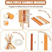Juguete Educativo De Conteo Montessori Para Niños KerPlunk Juego De Madera Con Palitos Para Desarrollar Habilidades Motoras Finas Edad 3+ - details 2