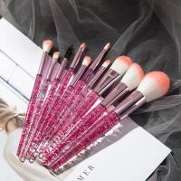 Juego De 10 Brochas De Maquillaje Elegantes Con Mango De Brillo Profesionales Para Fijar Carne Delinear Delineador De Ojos Brillo De Chequeos Y Labios - details 1