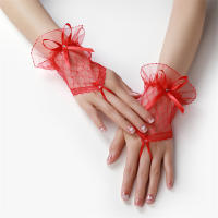 Guantes De Encaje Retro Para Mujer Elegantes Y Vacíos En Negro Rojo Y Blanco Para Bodas Y Fiestas Accesorios De Guantes Cortos De Boda - details 15