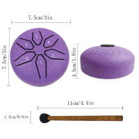 Mini Tambor De Lengüeta De Acero De 3 Pulgadas Con 6 Tonos Instrumento Musical Con Palos Y Tambor De Música Accesorios - details 1