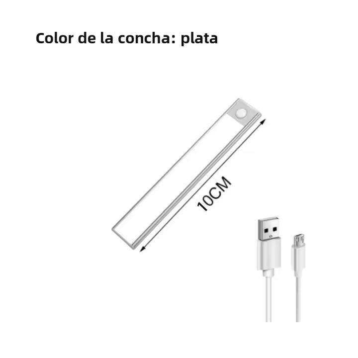 Lámpara LED Recargable USB Con Sensor De Movimiento PIR Ultrafina Portátil Para Armario Dormitorio Pasillo Tubo Detector Barra - 1
