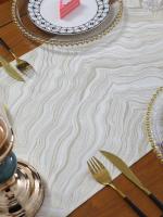 Mantelos Dorados Resistente Al Calor Vinilo Mantelera Lavable Para Fiesta En La Mesa Del Comedor Material Poliéster - details 1