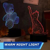 Lámparas LED 3D Luz Nocturna Con Control Remoto Inteligente Y Cable USB RGB Para Decoración De Dormitorio Regalos - details 18