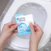 50pcs Cubierta De Inodoro Desechable Portátil Viaje Seguro Almohadilla De Asiento De Baño Impermeable Suministros De Baño - details 2