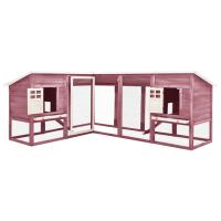 vidaXL Madera Abeto Jaula Conejera de Exterior Con Corral Conejo Color Gris,  Moca,  red and white y mas - details 1