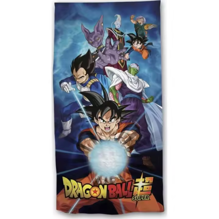 Dragon Ball Toalla Playa Piscina Baño Bola de Dragón  Super Son Goku Black Kame - 140 x 70cm 100% Microfibra -  Certificación calidad: OEKO-TEX - Bola de Drac - 1
