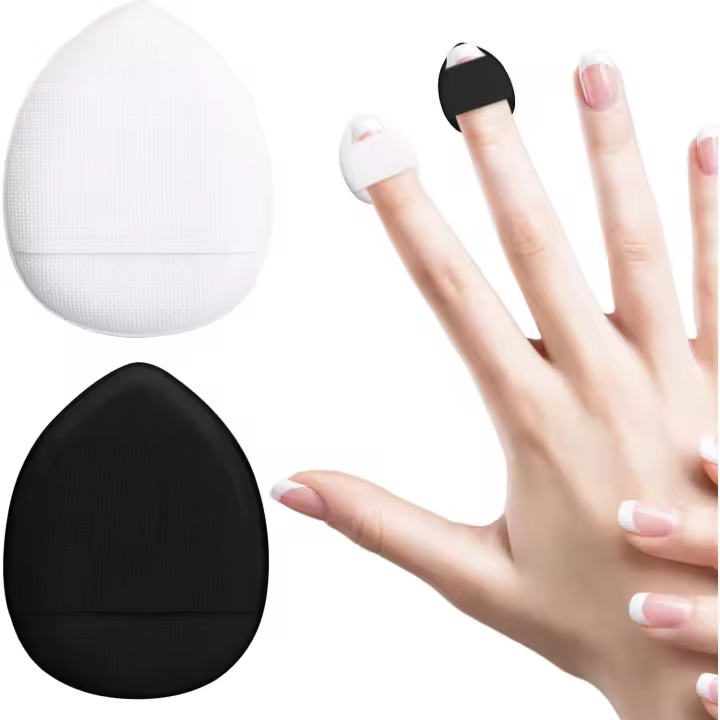 2 Piezas de Polvo Suelto Soplos Maquillaje Ajuste Triángulo Cara Cojín Belleza Belleza Cosméticos Lindo Soporte de Dedo Portátil Correa Esponja Pequeña Almacenamiento Base Soplo Cubierta Suave - 1
