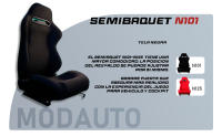 MODAUTO Asiento Deportivo Coche, Semibaquet Deportivo Ajustable, de TELA, ALCANTARA Y CUERO con Ríeles Incluidos, Conductor y Pasajero, Universal para Coche y Simulador de Conducción - details 2