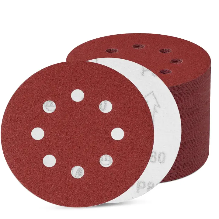 80 discos de lijado de 125mm, ideales para lijar, pulir y eliminar óxido, para amoladoras angulares (80 unidades, wheat 100) - 1