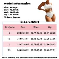 Bikini De Verano Para Mujer Estilo Playa Moda Elegante Con Cintura Alta Y Efecto Delgado Dos Piezas Color Bloqueado Conjunto De Baño Con Suspensión - details 16