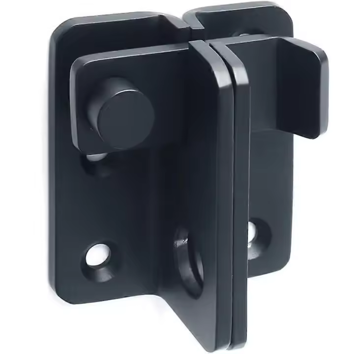 1 unids cerradura de la puerta corredera candado cerrojo cerradura de la puerta pestillo hebilla cerradura antirrobo gancho, acero inoxidable mate acabado negro - 1