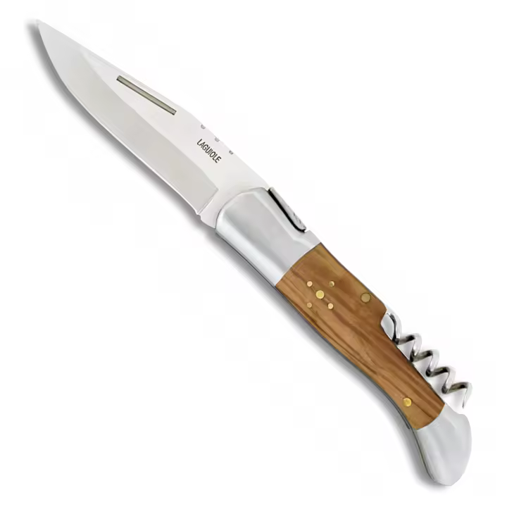 Navaja Albainox - Laguiole, Acero INOX. Hoja de 9,5 cm. con Sacacorchos, Campig Caza 10830 - 1