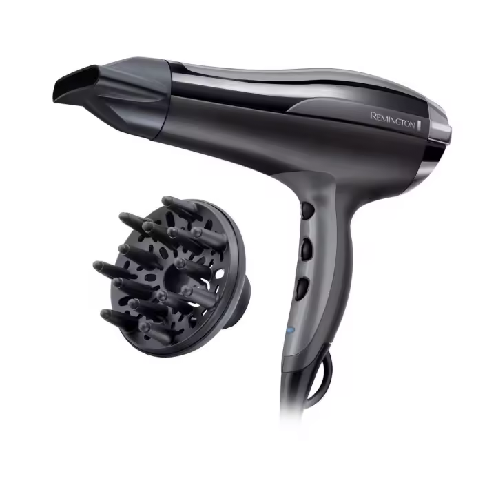 Remington Secador De Pelo Profesional Pro Air Turbo D5220 | Potencia de 2400W, Generador Iónico Para Cabello Sin Encrespamiento, 3 Niveles De Temperatura, 2 Velocidades, Función Turbo, Rejilla Trasera Desmontable, Incluye Concentrador Y Difusor. - 1