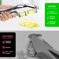 Nueva Presa De Ajo En Acero Inoxidable 2 En 1 Picadora Y Molinillo Doble Función Herramienta De Squeezer Manual Para Cocina Gadgets - details 1