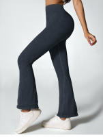 Leotardas De Yoga Para Mujer Con Cintura Alta Flares Secado Rápido Pantalones Deportivos De Pierna Ancha Para Ejercicio Pilates Gimnasio - details 15