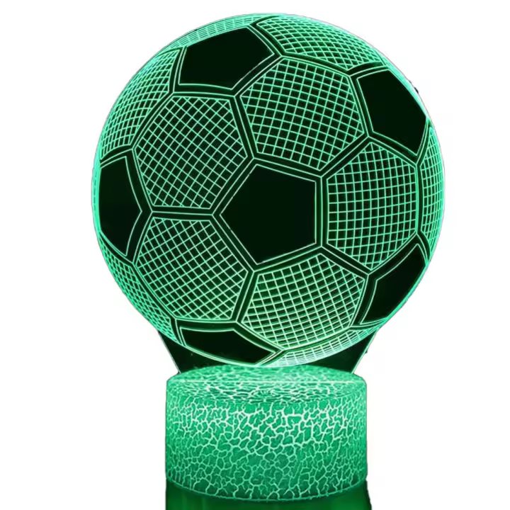 Lámpara De Mesa De Fútbol 3D Ilusión Luz Nocturna Para Niños Con Sensor Táctil Y Control Remoto Decoración Para Dormitorio Regalo - 1