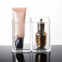 Caja De Maquillaje Transparente Organizador De Escritorio Para Lápices De Ojos Base Rubor Fósforos Y Cepillos De Ojos - details 11