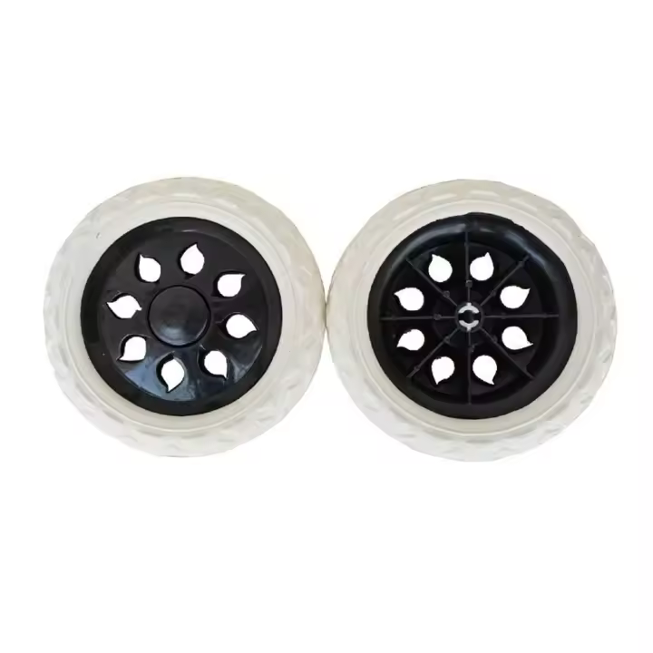 Ruedas De Carro De Compras 2Pcs Reemplazo De Rodillos Carro De Mano De 6.5 Pulgadas Diámetro Goma Espuma Antideslizante - 1
