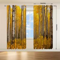 2pcs Cortina De Ventana Con Estampado De Arce Amarillo Para Decoración Del Hogar Tratamiento De Ventana Para Dormitorio Oficina Cocina Sala De Estar Y Estudio - details 15