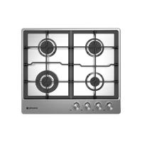 Encimera de gas inox marca Jonhson con 4 zonas de cocción (triple llama, 2 semi-rápidas, auxiliar), parrillas de hierro fundido, autoencendido, válvulas de seguridad, control mecánico, mandos plata, para gas butano con kit de gas natural incluido - details 0