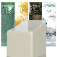 Outsunny Funda protectora para sillas de jardín apilables Lona impermeable 90L x 70W x 115H cm Oxford de alta densidad 600D Beige café - details 2