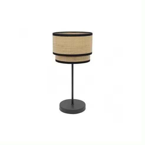 FABRILAMP Lámpara de Mesa Sobremesa Alto Roque 1xe27 Natural/Negro 60x30x30 Cm - Estilo Moderno - 1