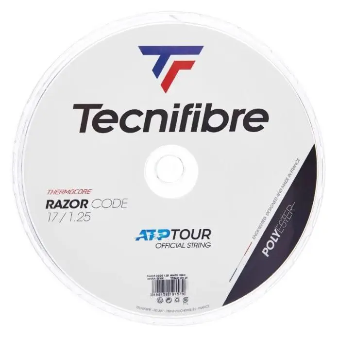 Cordaje Tenis Tecnifibre RAZOR CODE 200 m Blanco - Elegir Diámetro - 1