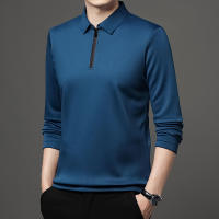 Camisa Polo De Manga Larga Para Hombre En Color Sólido Moda Casual Top Polyester Transversal De Cuatro Estaciones - details 10