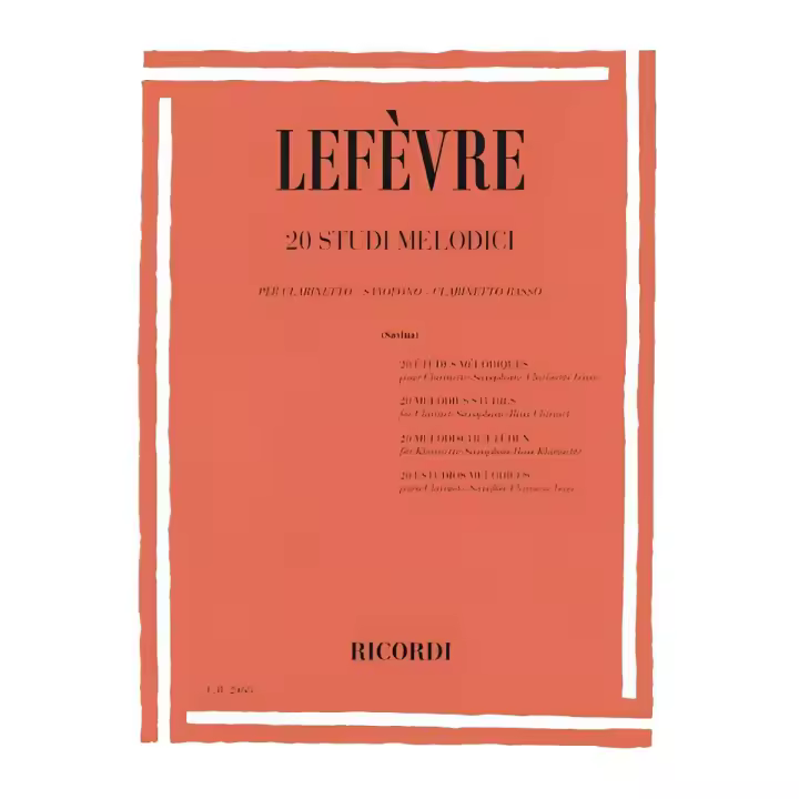LEFEVRE J.X.-Estudios Melodicos (20) para Clarinete (Saxofon) (Clarinete Bajo) (Savina) - 1