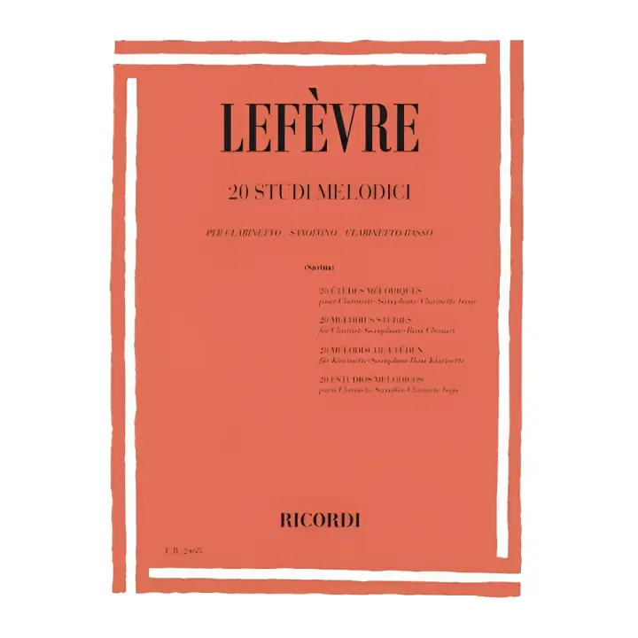 LEFEVRE J.X.-Estudios Melodicos (20) para Clarinete (Saxofon) (Clarinete Bajo) (Savina) - 1