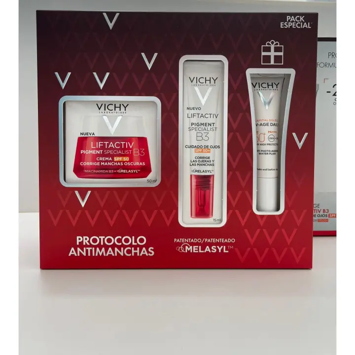 Vichy Protocolo Antimanchas Crema Liftactiv Pigment Specialist B3 SPF50+ + Contorno de Ojos Liftactiv Pigment Specialist B3 SPF50 + REGALO. UV-AGE DAILY FPS50+ - 1