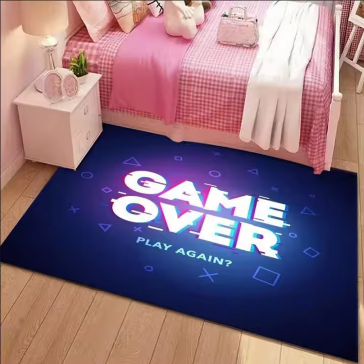 VIKAMA Alfombra Moderna Colorida Con Tema De Juego Antideslizante Para Piso De Cocina Entrada Lavable Decoración De Hogar Rectangular Material Poliéster 100% - 1