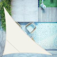 Sonnensegel Dreieckig 4x4x5.65m Wasserdicht Cremeweiß Sonnenschutz Windschutz Segel PES Polyester,95% UV-Schutz für Außenbereich, Terrasse, Balkon, Garten - details 3