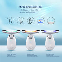 CkeyiN Máquina De Levantamiento Facial Y Cuello Masajeador Fototerapia Instrumento De Masaje Ocular Vibration Anti Arrugas Eliminador De Doble Mentón - details 3
