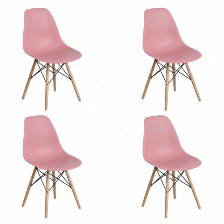 DASCK Pack 4 Sillas Nórdicas | Madera Haya | Polipropileno Ergonómico | 120 kg | Comedor Cocina Salón - 1