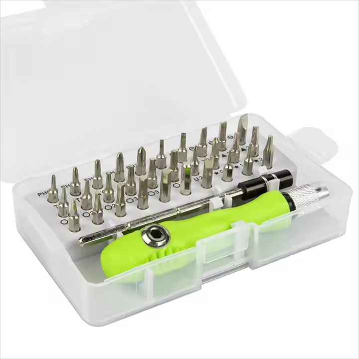 Juego De Destornilladores 33 En 1 Phillips Torx Hexagonal Precisión Para Reparación Manual De iPhone PC Cámara Reloj Gafas Herramienta Multifuncional Antideslizante Magnética Con Mango - 1