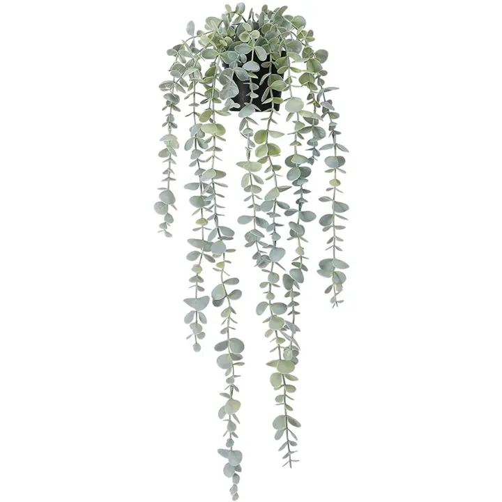 Verde - Plantas Colgantes Artificiales de Eucalyptus - Maceta para Pared - 1 Piezas - 1