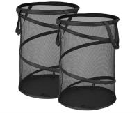 Desplegable de Malla plegable para lavandería Basket, Large para Ropa, Negro color (paquete de 2) - details 0