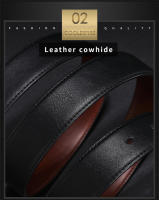 Cinturón Reversible De Cuero Genuino Para Hombre Con Hebilla De Lujo Negra Y Marrón Moda Negocios Casual Ancho 3.4cm - details 5