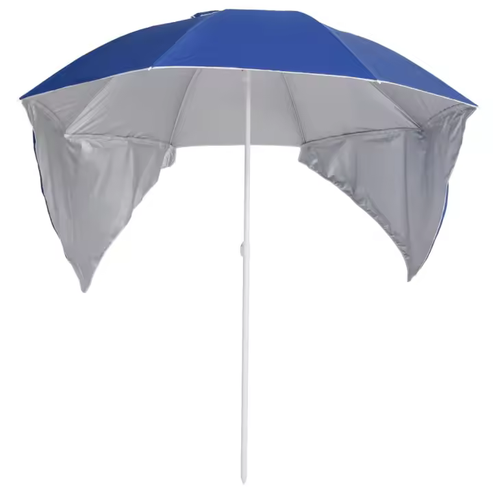 Sombrilla de Playa con Paredes laterales Azul 215 cm - 1