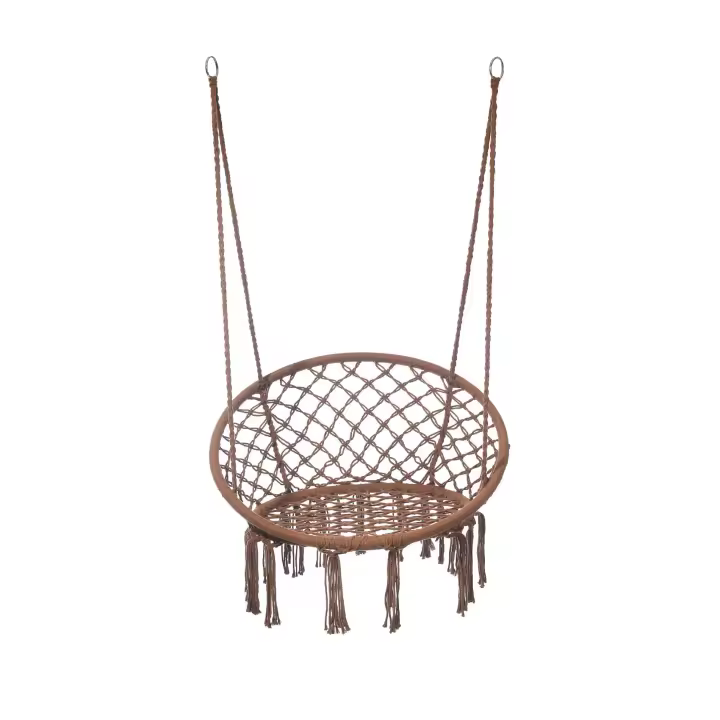 Silla colgantes Rebecca Muebles Astelia 120x80x60 Polialodón Acero Marron Boho - 1