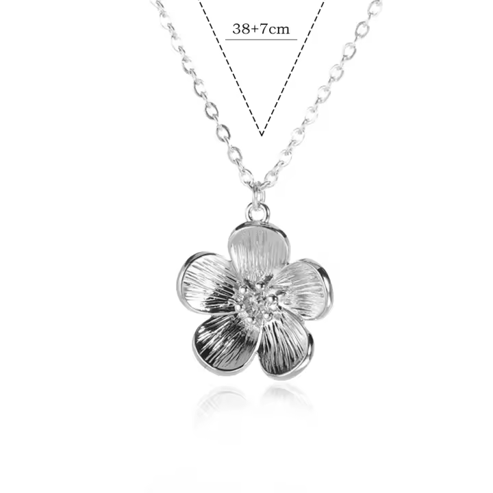 Collar De Cierre De Cadena Vintage Con Colgante De Flor 3D En Acero Inoxidable Para Mujer Joyería Estética De Moda Accesorios Para Todos - 1