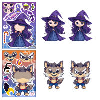 Juego De Puzles De Calcomanías DIY Para Halloween 6 Hojas Con Diseños De Calabaza Fantasma Mummy Bruja Divertido Para Niños - details 3